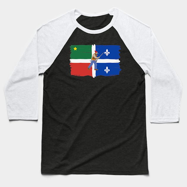 Drapeau patriote Quebecois Baseball T-Shirt by JulieVie Design